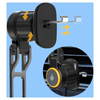 Wozinsky WCT5-6S2Y Car Holder with Qi/MagSafe 15W Inductive Charger for Air Vent - Black