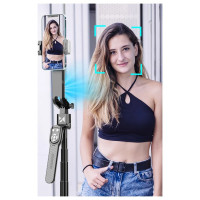 Wozinsky WST-360YS Selfie Stick with Tripod Function with 360° AI Auto Face Tracking Gesture Control - Black