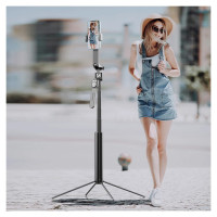 Wozinsky WST-360YS Selfie Stick with Tripod Function with 360° AI Auto Face Tracking Gesture Control - Black