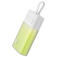 Baseus Popsicle 5200mAh 20W Powerbank with Built-in Lightning Cable (+ White Baseus Simple USB-C - USB-C 60W/20V/3A/30cm Cable) - White-Green