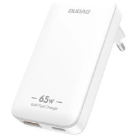 Dudao GaN Dudao A65Q 65W USB-A / USB-C PD Ultra-Thin Travel Wall Charger EU / US - White