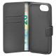 Puro Eco-Leather Case for iPhone 16E W/horiz.flip+2 Card Slot+Banknote Pocket+Cover Black