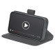 Puro Eco-Leather Case for iPhone 16E W/horiz.flip+2 Card Slot+Banknote Pocket+Cover Black