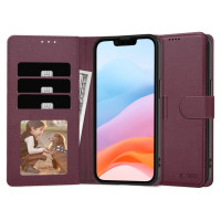 Tech-Protect Wallet Case for iPhone 16e - Burgundy