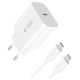 Tech-Protect NC20W PD20W USB-C wall charger with USB-C cable - white