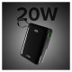 SBS Powerbank SBS 20000 mAh 20W with built-in USB-C cable and digital display - black