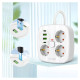Tech-Protect PCS3X4 power strip, 3 sockets, 2xUSB-A, 2xUSB-C 200 cm - white