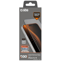 SBS tempered glass with D3O technology with applicator for iPhone 15 / iPhone 15 Pro / iPhone 16