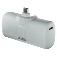 SBS EcoPower 5000 mAh 10W Powerbank with Built-in USB-C Port - Gray