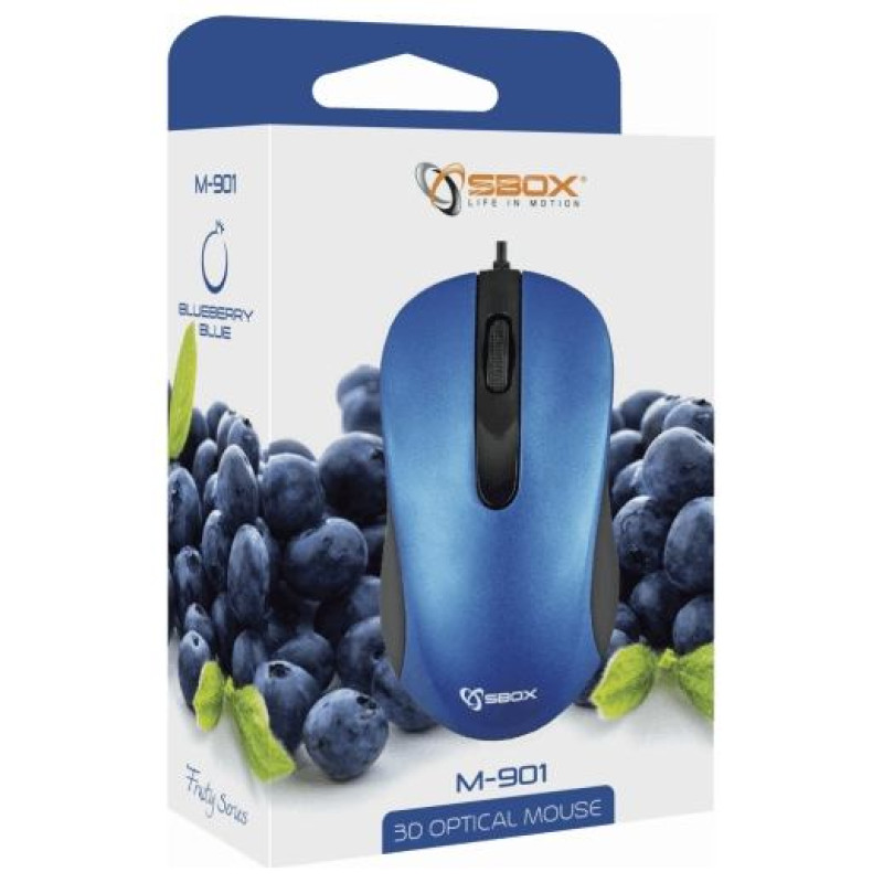 Sbox M-901 Optical Mouse  Blue