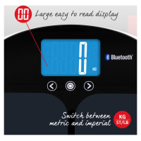 Salter 9192 BK3R Curve Bluetooth Smart Analyser Bathroom Scale black