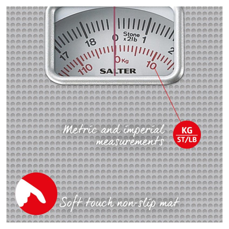 Salter 433 SFEU12 Mechanical Bathroom Scale Silver