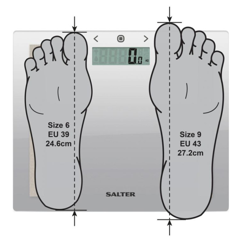 Salter 9113 SV3RAREU16 Compact Glass Analyser Bathroom Scales - Silver