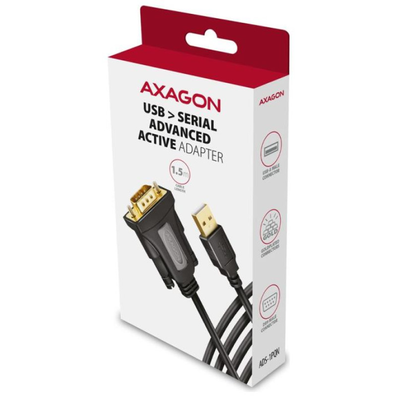 Axagon ADS-1PQN USB > SERIAL ADVANCED ACTIVE ADAPTER