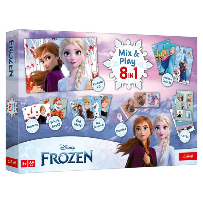 Trefl FROZEN 8in1 Mix&play galda spēļu komplekts