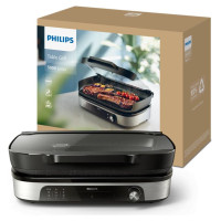 Philips elektriskais galda grils ar vāku, melns - HD6212/90