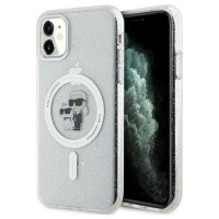 Karl Lagerfeld KLHMN61HGKCNOT case for iPhone 11 / Xr - transparent hardcase Karl&Choupette Glitter MagSafe