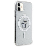 Karl Lagerfeld KLHMN61HGKCNOT case for iPhone 11 / Xr - transparent hardcase Karl&Choupette Glitter MagSafe
