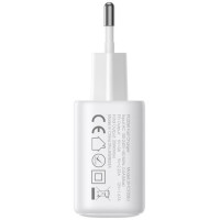Joyroom JR-TCF20 USB-C PD 20W network charger - white + USB-C / USB-C cable 1m
