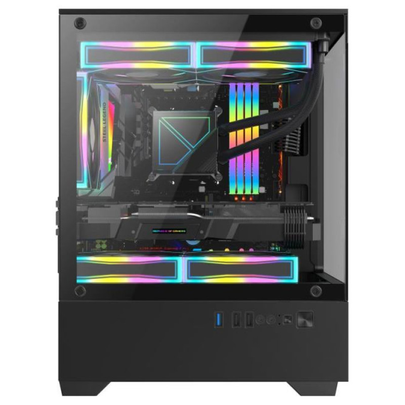 Golden Tiger Case|GOLDEN TIGER|Raider SL-2|MiniTower|Case product features Transparent panel|Not included|Colour Black|RAIDERSL-2