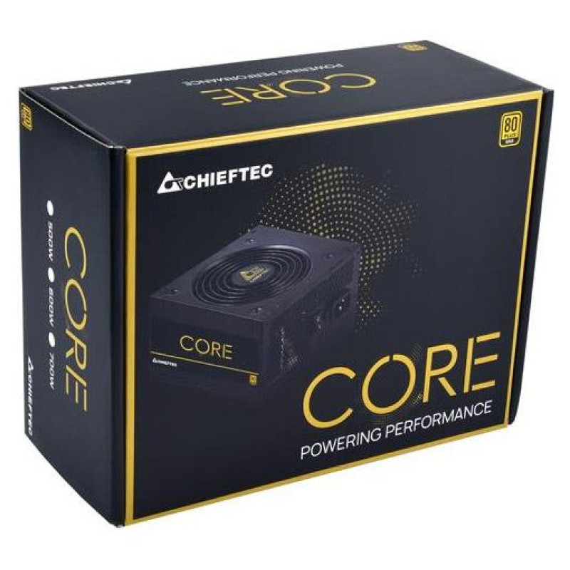 Chieftec Power Supply|CHIEFTEC|600 Watts|Efficiency 80 PLUS GOLD|PFC Active|BBS-600S