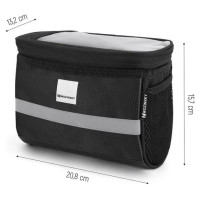 Wozinsky bike handlebar bag with phone case 2l black (WBB12BK)