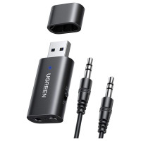 Ugreen Transmitter Bluetooth 5.1 Transmitter / Receiver Wireless Audio Adapter 3.5mm Mini Jack Black (CM523 60300)