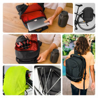 Wozinsky bicycle bag double backpack 2in1 30l black (WBB30BK)