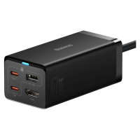 Baseus fast charger GaN5 Pro HUB HDMI 2 x USB-C / USB-A / HDMI 4K 30Hz 1.5m black + USB-C cable - USB-C 100W 40Gb/s (USB4) 1m (CCGP110201)
