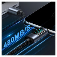 Joyroom Prism Series A16 USB-C / USB-C 100W 1.2m Cable with LED Display - Black