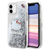 Hello Kitty Liquid Glitter Charms Kitty Head Case for iPhone 11 / Xr - Silver
