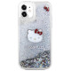 Hello Kitty Liquid Glitter Charms Kitty Head Case for iPhone 11 / Xr - Silver