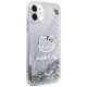 Hello Kitty Liquid Glitter Charms Kitty Head Case for iPhone 11 / Xr - Silver