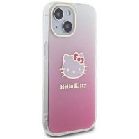 Hello Kitty IML Gradient Electrop Kitty Head case for iPhone 15 - pink