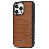 Audi Synthetic Leather case with MagSafe for iPhone 14 Pro Max - brown