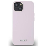 Dkny Liquid Silicone Small Metal Logo MagSafe Case for iPhone 14/15/13 - Pink