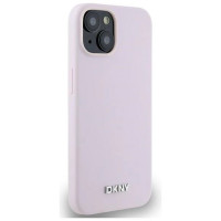 Dkny Liquid Silicone Small Metal Logo MagSafe Case for iPhone 14/15/13 - Pink