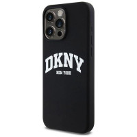 Dkny Liquid Silicone White Printed Logo MagSafe iPhone 14 Pro Max Case - Black