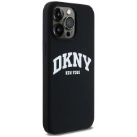 Dkny Liquid Silicone White Printed Logo MagSafe iPhone 14 Pro Max Case - Black