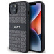 Dkny Leather Mono Stripe & Metal Logo Case for iPhone 15/14/13 - Black