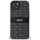 Dkny Leather Mono Stripe & Metal Logo Case for iPhone 15/14/13 - Black