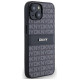 Dkny Leather Mono Stripe & Metal Logo Case for iPhone 15/14/13 - Black