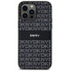 Dkny Leather Mono Stripe & Metal Logo case for iPhone 14 Pro Max - black