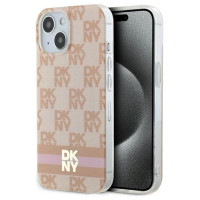 Dkny IML Checkered Mono Pattern & Printed Stripes MagSafe case for iPhone 15 / 14 / 13 - pink