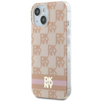Dkny IML Checkered Mono Pattern & Printed Stripes MagSafe case for iPhone 15 / 14 / 13 - pink