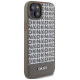 Dkny Leather Printed Pattern Metal Logo MagSafe Case for iPhone 15/14/13 - Brown