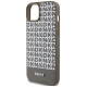 Dkny Leather Printed Pattern Metal Logo MagSafe Case for iPhone 15/14/13 - Brown