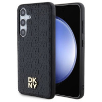 Dkny Leather Pattern Metal Logo MagSafe case for Samsung Galaxy S24 - black