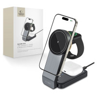 Tech-Protect QI15W-A28 MagSafe 3in1 Inductive Charger with Smartphone / Apple Watch / AirPods Stand - Black