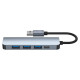 Tech-Protect HUB Tech-Protect V0 5in1 USB-A - USB-A 3.0 / 3x USB-A 2.0 / USB-C - gray